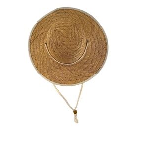 New no tags Infinity Headwear Straw Hat Womens S/M Natural Wide Brim Chin Strap